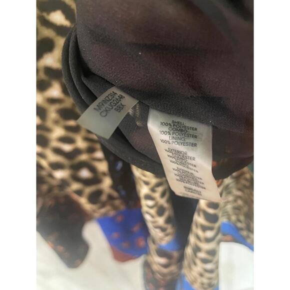 Calvin Klein Wrap Skirt size 12 Multicolor Patchwork Leopard Floral Y2K Boho - Picture 9 of 9